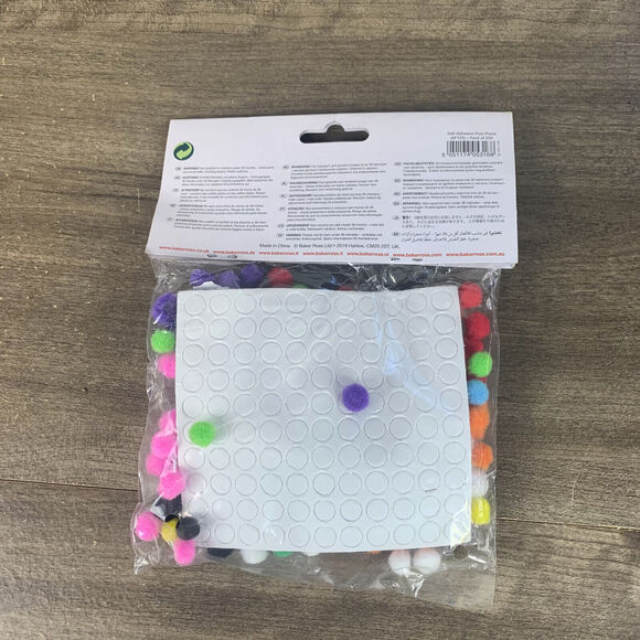 Self Adhesive Fuzzy Plush POM POMS - Pack of 200 10mm - Picture 4 of 8